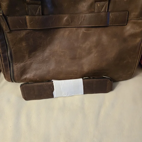 Moore Giles Brown Leather Men's Bag Net Jets - Picture 6 of 12